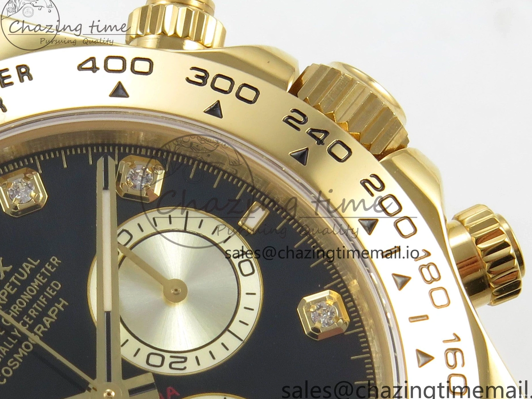 Clone Dial 1:1 YG Edition Daytona Bracelet Super Black Best DD4131 Diamonds YG 126508 on YG Clean 0307